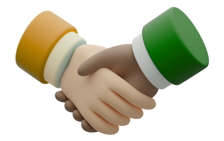 Handshake 3D Two hands shaking